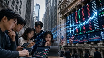 קוריאנים בוול סטריט / קרדיט: אילוסטרציה – AI קוריאנים בוול סטריט / קרדיט: אילוסטרציה – AI