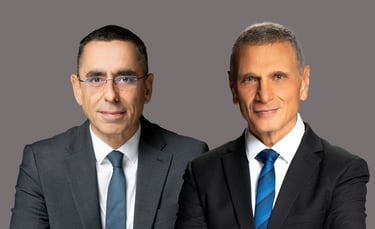 מימין: דני ימין, יו״ר דירקטוריון דיסקונט, צילום: רמי זרנגר / אבי לוי, מנכ״ל קבוצת דיסקונט, צילום: רמי זרנגר
