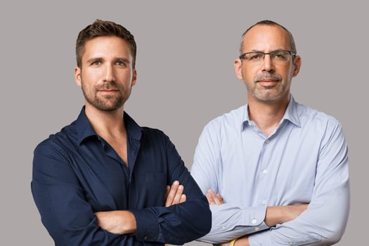 מימין: אבישי קימלדורף ודניאל עירון, צילומים: מיכה לובוטון / עיבוד: פאנדר