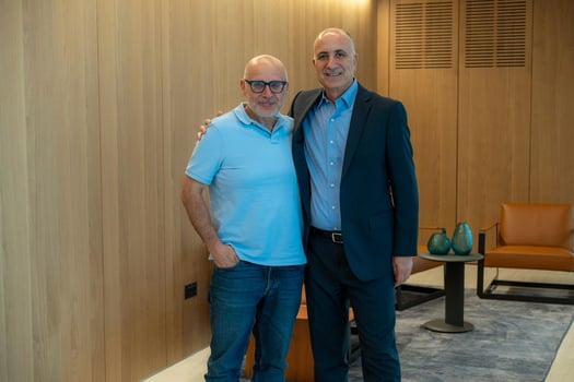 אבשלום בוסקילה, מנכ״ל בנק יהב ולוי הלוי, מנכ״ל חברת כאל, צילום: גיל רוביו