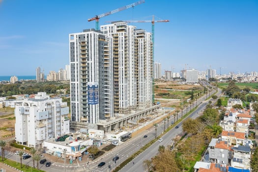 פרויקט המגורים סטורי בן צבי בנתניה אשר נמצא בשלבי בנייה מתקדמים, קרדיט: קבוצת דוד אזולאי