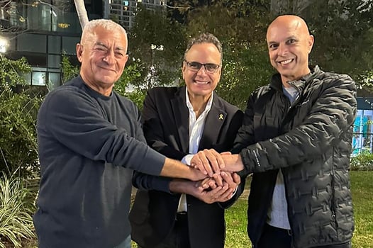 מימין: איתן גולן, צורי דבוש וקובי לוי, צילום: ראי שנקר