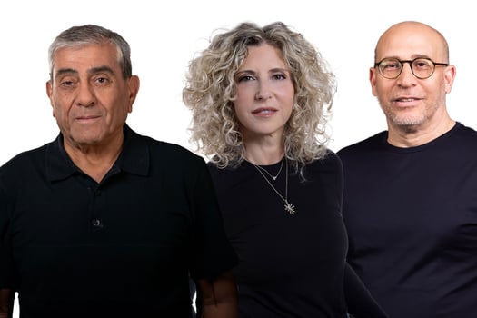 מימין: אייל לפידות, יו״ר ארכימדס, צילום: הגר בדר / טלי ריצ׳מן, מנכ״לית ארכימדס מימון נדל״ן, צילום: דרור סיתהכל / יגאל דמרי, בעלים ומנכ״ל י.ח דמרי, צילום: עוזי אברהם
