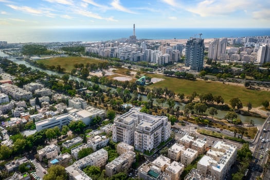 פרויקט HAGADA של חברת פרשקובסקי, מבט על הנוף לירקון ולים, צילום הדמיה: סנאפשוט כהן