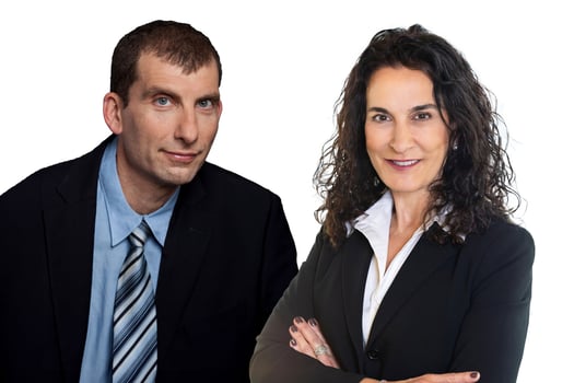 מימין: חגית ציטאט לוין, צילום: שרון אלדר; אורי שור, מנכ״ל הראל קרנות נאמנות, צילום: ורדי כהנא