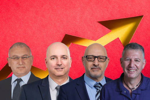 מימין: גלעד אלטשולר, מנכ״ל אלטשולר שחם, צילום: יח״צ; יוסי לוי, מנכ״ל משותף מור, צילום: יחצ; אילן רביב, מנכ״ל מיטב דש, צילום: רמי זרנגר; שמעון מירון, הכשרה, צילום: רמי זרנגר / Image-by-freepik