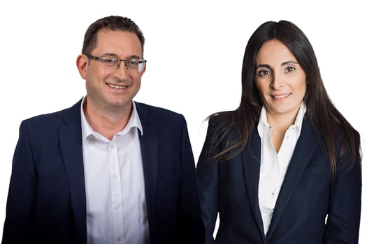 מימין: מירב בן כנען הלר, ערן היימר, קרדיט: אולטרה פיננסים.  