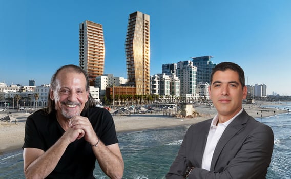 מימין: מורדי שבת, מנכ״ל ICR, צילום: אמיר לוי; אבנר ישר, צילום: לוז צלמים; תמונת רקע: פרויקט הרברט סמואל ICR, קרדיט הדמייה: סטודיו 84; עיבוד: פאנדר