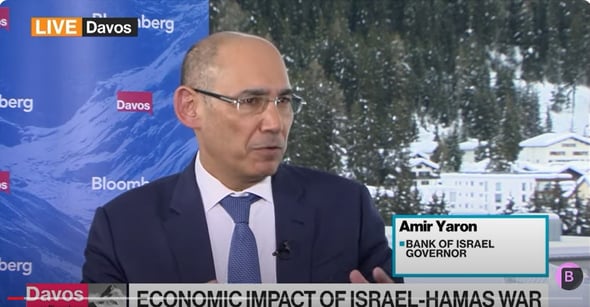 נגיד בנק ישראל, פרופ` אמיר ירון בראיון לבלומברג / צילום מתוך סרטון היוטיוב
