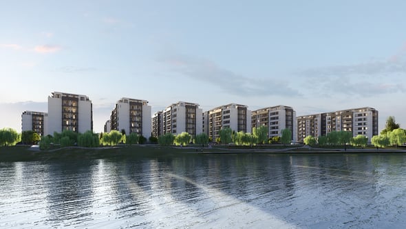 הדמיה של מתחם Pipera Lake, קרדיט: חג׳ג׳ אירופה