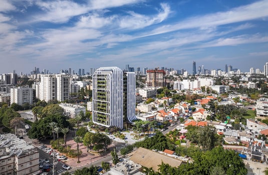 הדמיה של פרויקט ההתחדשות במתחם בניהו שקד ברמת גן, הדמיה: Masa architecture