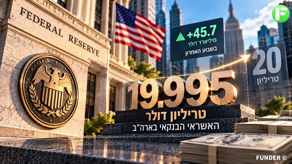 האשראי בבנקים בארה״ב מתקרב ל-20 טריליון דולר / קרדיט: אילוסטרציה – AI