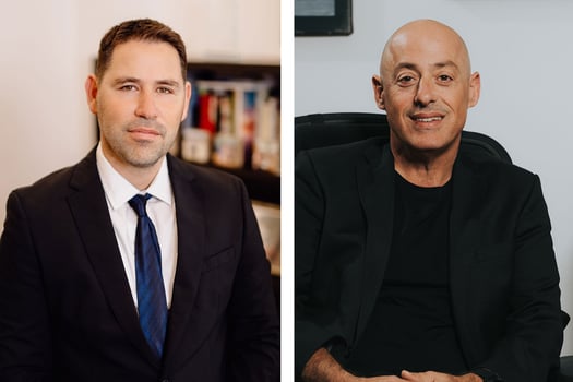 מימין: גיא גולדיג, סמנכ״ל חטיבת התפעול בחפק, צילום: הדס שאול / מיכאל כרסנטי, מנכ״ל החברה לפיתוח קיסריה, צילום: הדס שאול