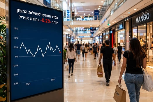 המדד החודשי לפעילות המשק בחודש אפריל ירד ב- 0.2 אחוז / קרדיט: אילוסטרציה – AI