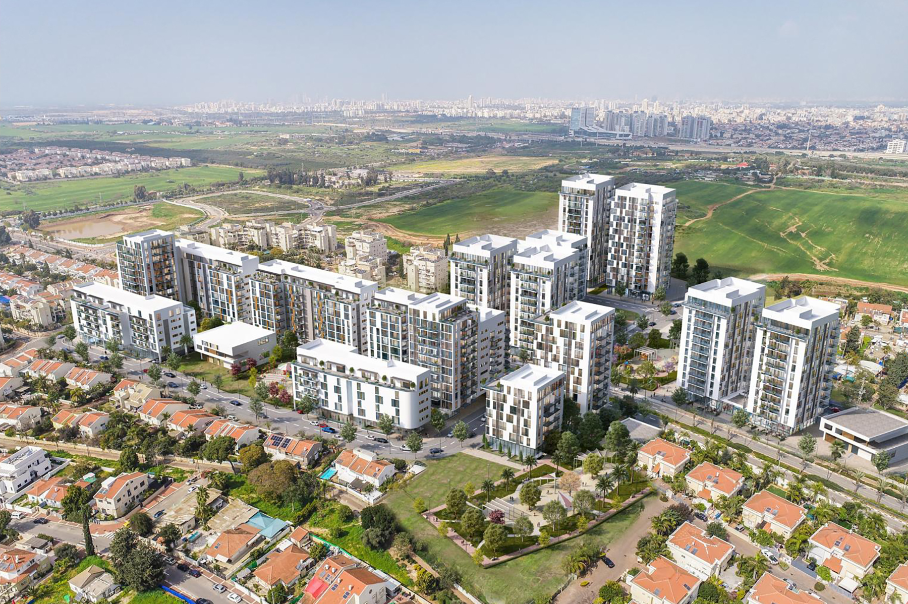 אאורה, מתחם מרגולין נס ציונה, קרדיט הדמיה: מזור פירסט אדריכלים