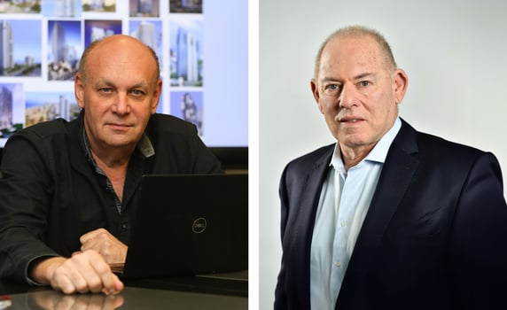 מימין: יגאל גוברין, יו״ר איגוד המהנדסים לבניה ולתשתיות, צילום: יח״צ / ישראל דוד, יו״ר איגוד המהנדסים לבניה ותשתיות.  צילום: דוד מהנדסים