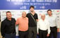 מימין לשמאל: אדם פולצ׳ק, גדעון המבורגר, דני אבדיה, עמוס פרישמן, דן הלפרן. קרדיט צילום: עודד קרני איגוד הכדורסל